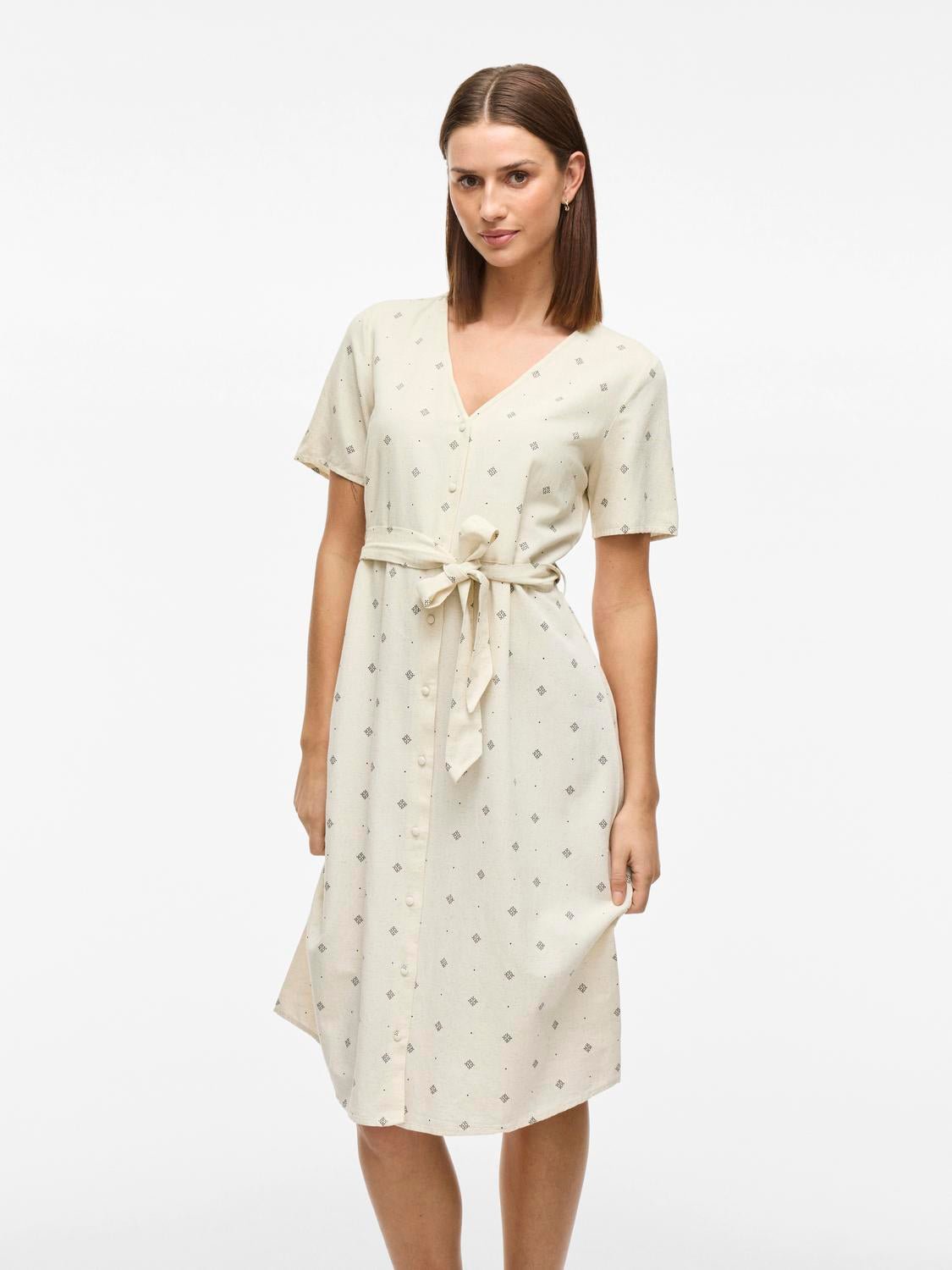 VIPRISILLA Midi Dress - Super Light Natural Melan - VERO MODA & VILA Bergvik